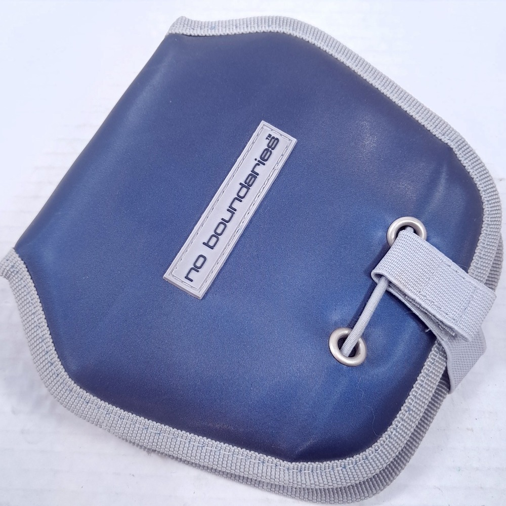 Vintage No Boundaries CD DVD disc wallet blue grey travel storage case holds 24